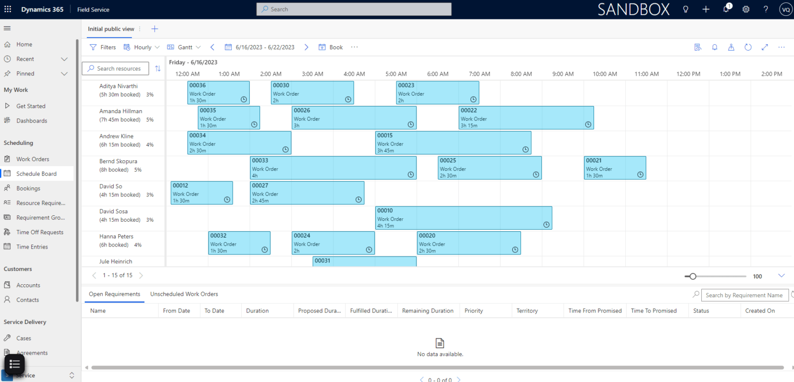 Dynamics 365 Field Service Calendar