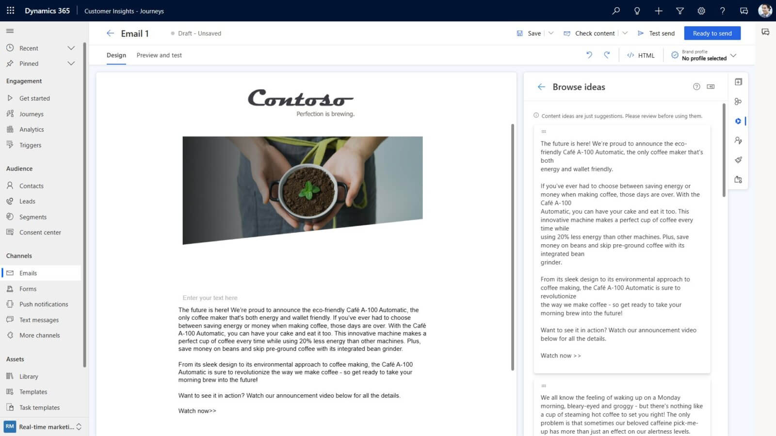 Dynamics 365 Customer Insights Email template