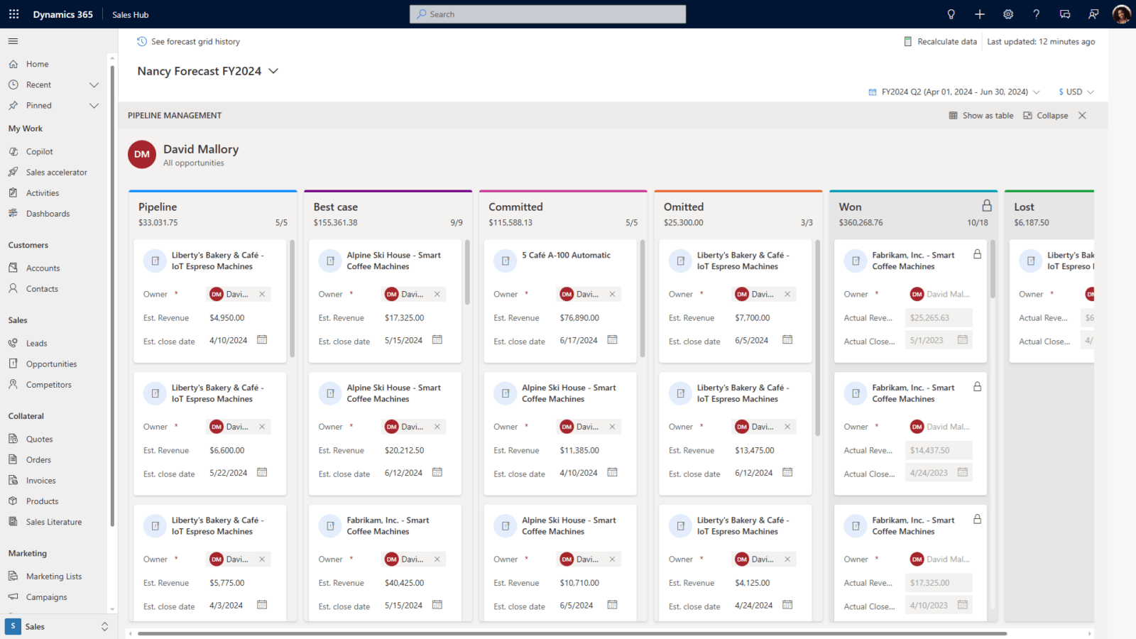Dynamics 365 Sales Kanban View